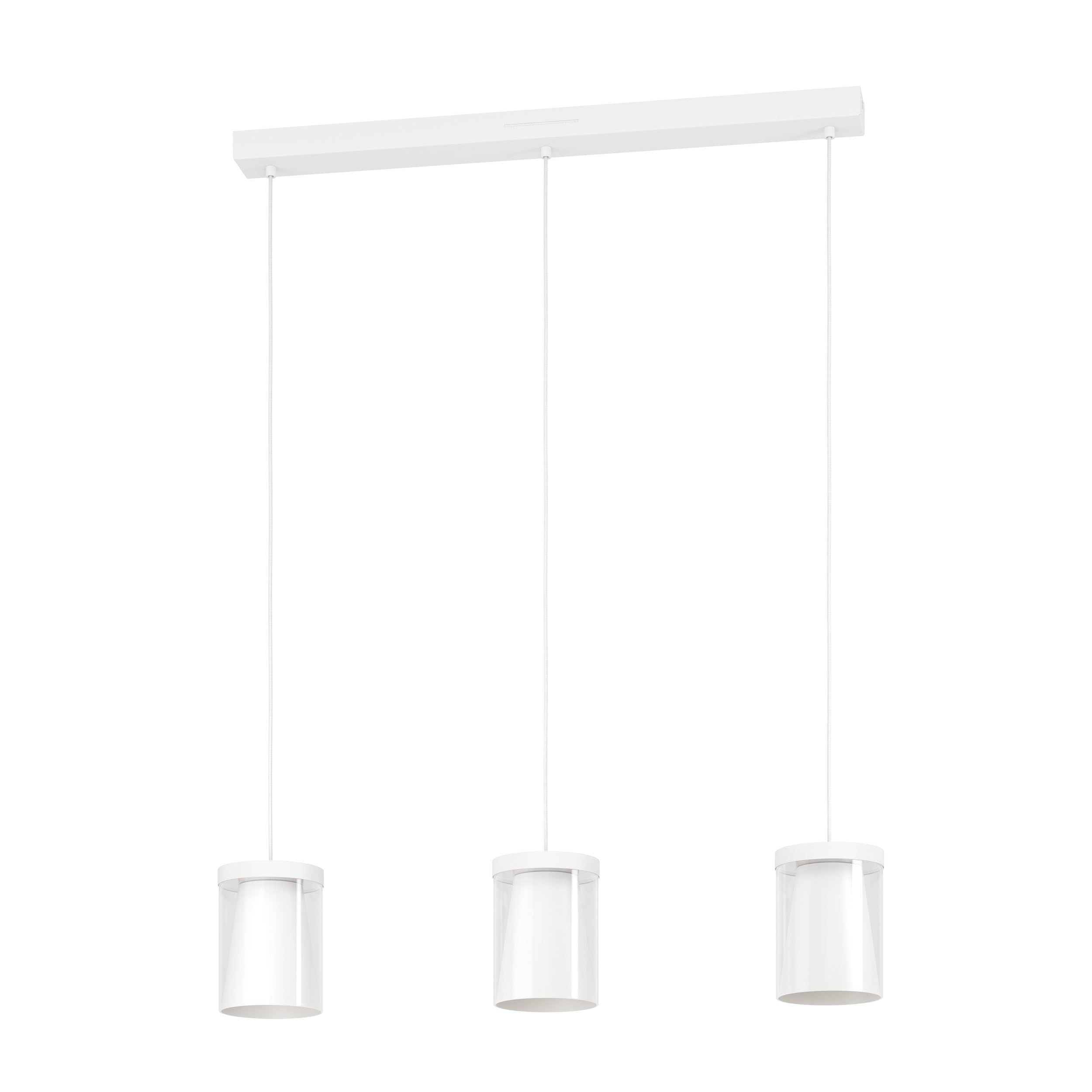 Eglo connect.z Smart Home Lampadario a sospensione LED Chiusello-Z, 3 luci, in metallo bianco e vetro, ZigBee, app controllo vocale Alexa, colore luce: caldo/freddo, RGB, dimmerabile