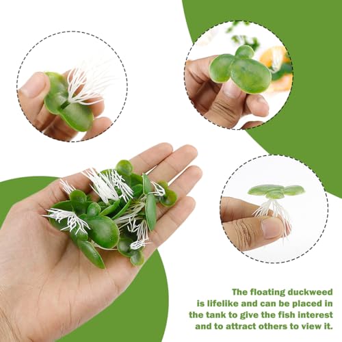 FERCAISH 2 Packs / 36 Pieces Artificial Duckweed, Mini Fake Duckweed, Imitation Green Aquatic Plants - Image 2