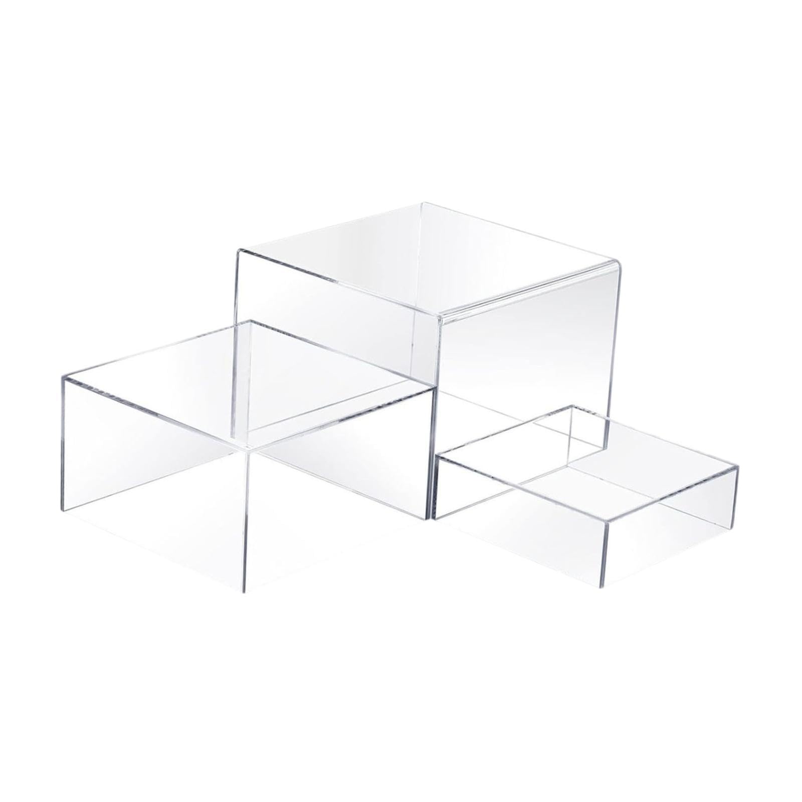 POXZSFX Acrylic Cube Display Nesting Riser Stackable Multi Purpose Stand For All Events Food Riser For Buffet Table Acrylic Display Stand Thickness Weddings , Clear