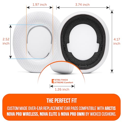 Image of WC Freeze Nova Pro Wireless - Cooling Gel Earpads for Arctis Nova Pro Wireless, Nova Elite & Nova Pro Omni (Doesn't Fit Other Models), by Wicked Cushions, Extra Thick & Comfortable | White