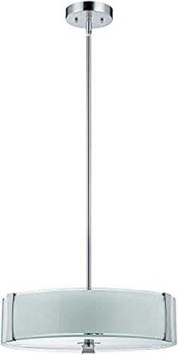 Sunset F9515-80 Rowley - Lámpara de techo colgante con tres luces LED de níquel satinado brillante Sunset F9515-80 Rowley - Lámpara de techo colgante con tres luces LED de níquel satinado brillante