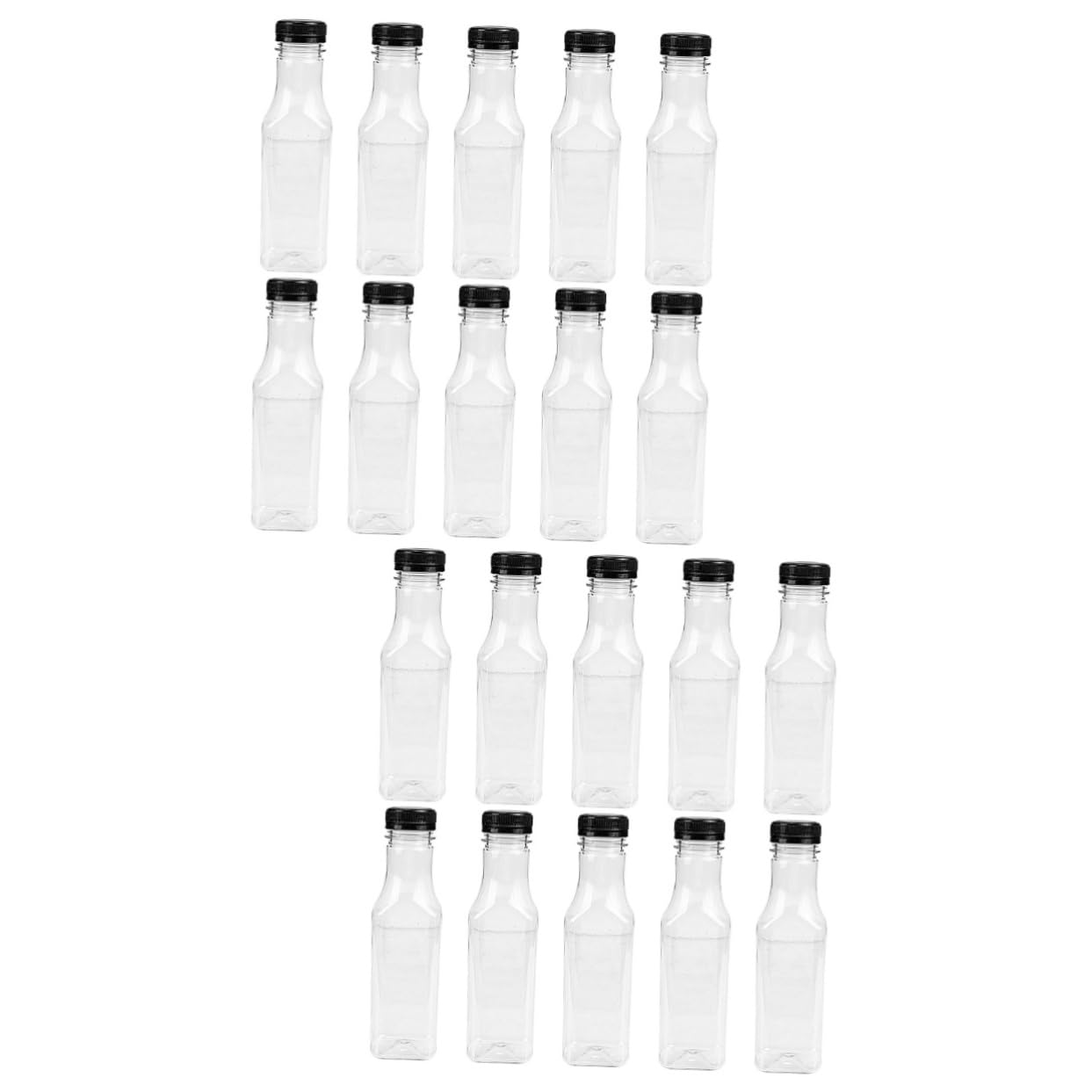 Healeved 2sets Plastic Juice Bottles for School Portable Empty Water Bottles Leakproof Containers 10pcs*2