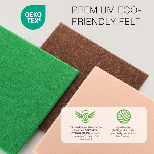 Image of MaxGear Felt Bulletin Board 36 inch x 24 inch, 6 Pack Emerald Green Felt Wall Tiles