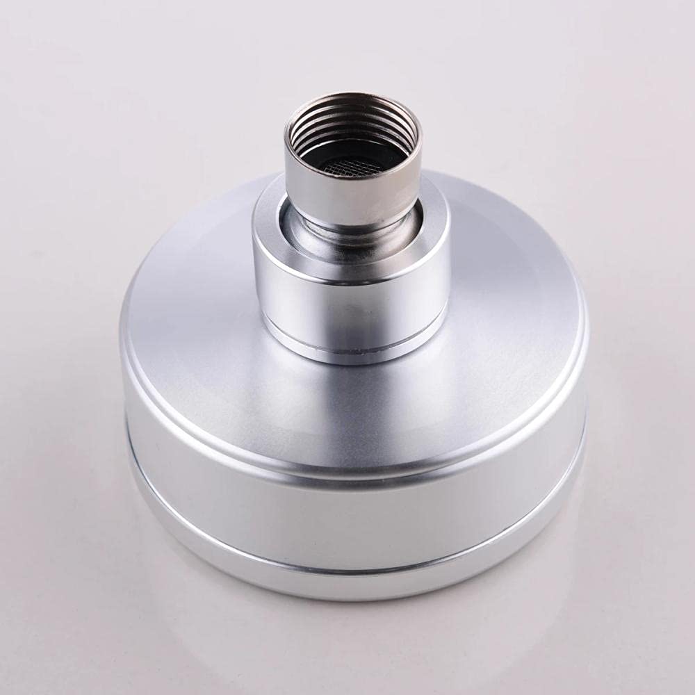Slish Pommeau de douche rond en aluminium noir 118 mm – Économie d'eau, filtre amovible, design facile à nettoyer pour salles de bains modernes – Améliorez votre expérience de douche