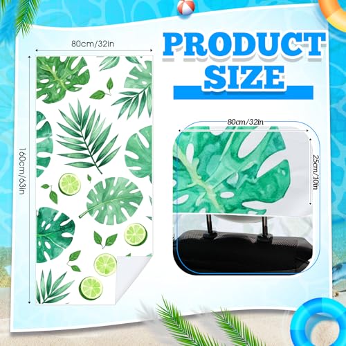 Image of Hahafelt 2 Pack Car Seat Towel Cover with Storage Bag, Monstera Lime