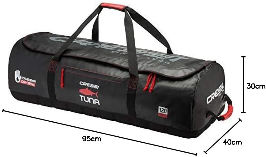 Cressi High-Capacity Wheeled Bag - Water Resistant - 120 Liters Capacity - Ideal for Scuba Diving and Water Sports Equipment - Tuna: Designed in Italy