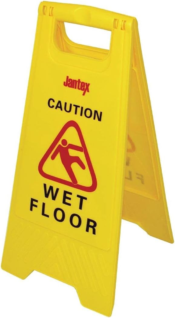 JANTEX Wet Floor Safety Sign Notice Plaque Poster Display Commercial, 6325
