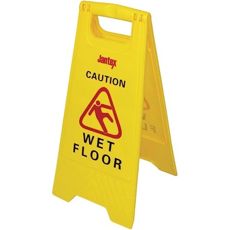 Caution Wet Floor Sign - Attention Plancher Mouillé | Yellow Plastic