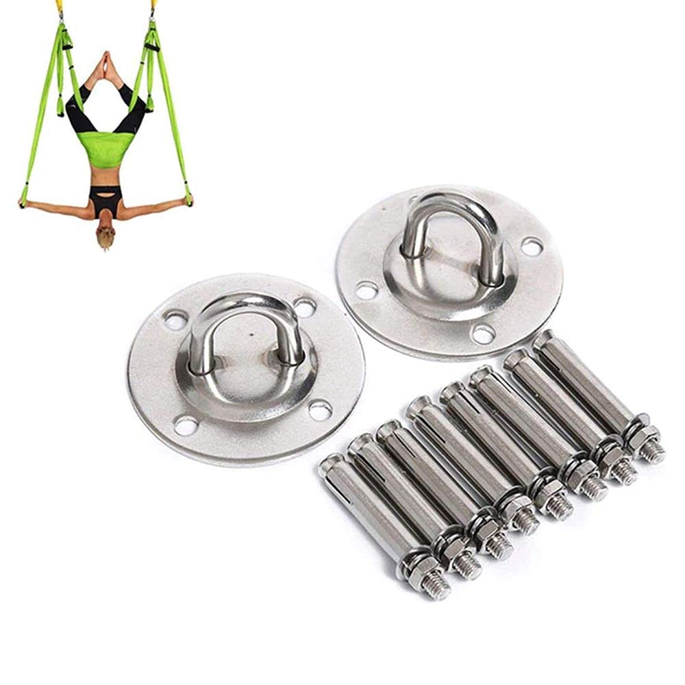 DIY Crafts CT-DIY-HI-26068 5pcs Ceiling Mount Stainless Steel Fixed Buckle Hammock Anchor Bracket Hook for Yoga Swing Aerial Training