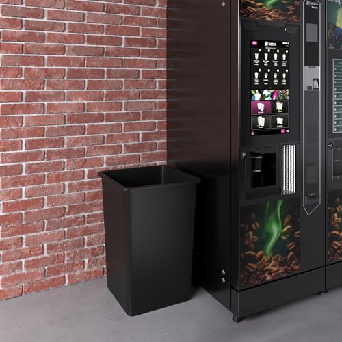 Image of 35 Gallon Black Square Commercial Trash Garbage Can | Outdoor Office Restaurant School Kitchen