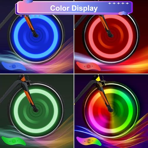 Starkvista Bike Spoke Lights for Night Riding, 4-Pack Tire Flash Lamp LED Neon Wheel Flashing Lights – LED Bike Wheel Lights for Safety, Fun Rides, Festivals – Bike Accessories Kids & Adults - Image 4