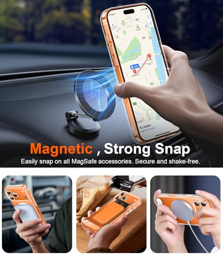 Image of Designed for iPhone 17 Pro Case, [Built-in Invisible Kickstand][Compatible with MagSafe][Military Grade Shockproof] Slim Thin Phone Case 6.3 inch (Clear)