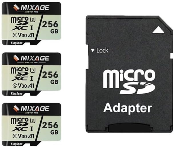 MIXAGE 256GB MicroSDXC Card U3 V30 A1 100MB/s Read 60MB/s Write