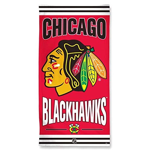 Serviette de plage NHL avec l’inscription « Chicago Blackhawks » - 150 x 75 cm