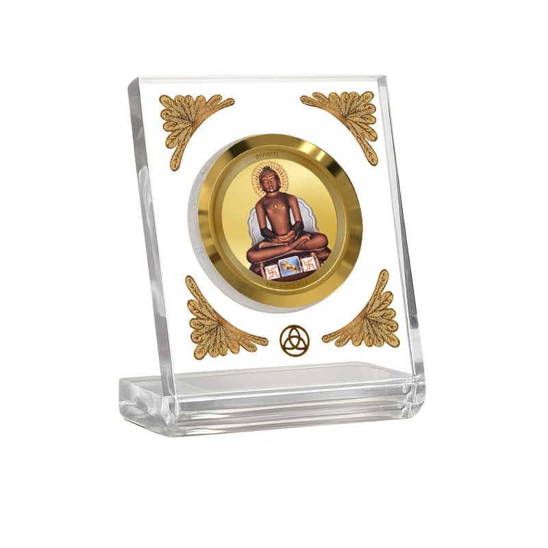 Image of DIVINITI 24K Gold Plated Religious Car Dashboard Frame | Premium God Idol Frame for Car, Home Mandir & Office Table | Spiritual Gift, Decorative Showpiece