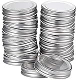 Pangda 24 Pack Mason Jar Lids Regular Mouth Silicone Seals Caps