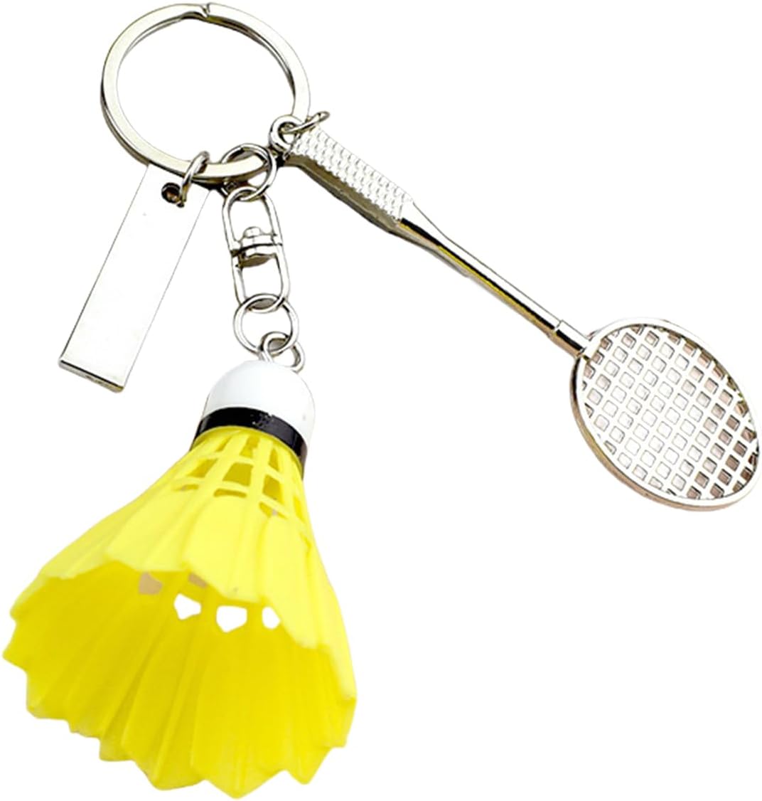 Fashionable Badminton Racket Keyring Unique Sports Themed Keychain Novelty Shuttlecock Bag Accessories For Daily Use Trendy Keychain For Athletes