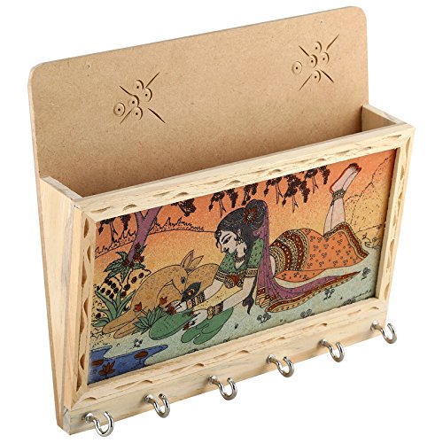 White Wooden Key & Later Holder(6 Key Hanger) Amazon.in Home & Kitchen