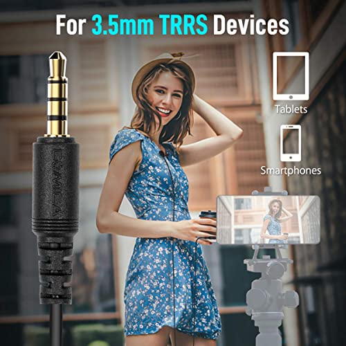 Comica Lavalier Mikrofon Ansteckmikrofon Clip-on Microphone Omnidirektional 3,5 mm TRRS, 2,5m für Smartphone Handy… - Image 3