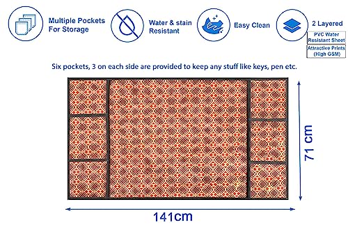 Image of Stylista Refridgerator top Cover Suitable for Samsung RS76CG8003S9HL, 653 Liter Fridge, Dimension (WXD) 71x141 CM, Surface Pattern Brown