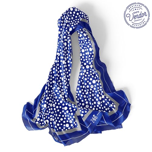 BBGreek Zeta Phi Beta Official Vendor - Silky Polyester Shawl Scarf - Dots on Dots - Sorority Paraphernalia2