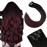 Ugeat 20 Inch Burgundy Hair Extensions Clip in Hair Extensions Real Human Hair 7PCS Clip Hair...