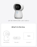 Aqara 4K UHD Hub caméra double-Lens G350, Caméra de sécurité intérieure avec 9X Zoom, 360° Pan & Tilt, AI Auto-Tracking, reconnaissance faciale/greffe, fonctionne avec Apple HomeKit, Alexa, chez Google, SmartThings