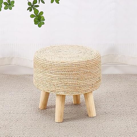 Cpintltr Natural Seagrass Round Ottoman Cover