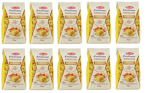 10x Barilla Emiliane Tortelloni all'uovo mit rohem Schinken Nudeln mit ei 250g