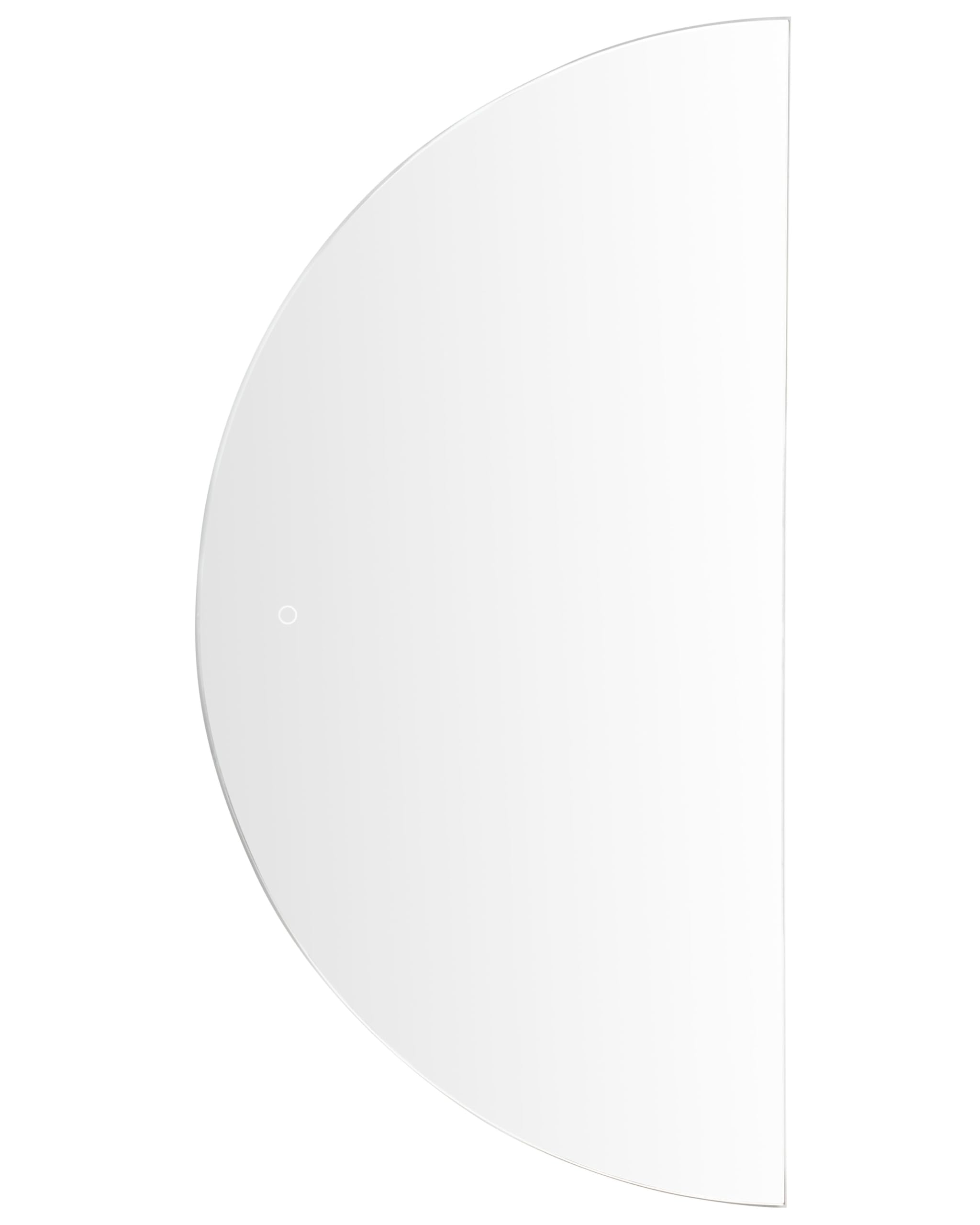 Beliani Miroir Mural Suspendu Argenté à LED 60 x 120 cm Forme Demi Ronde Minimaliste Loue