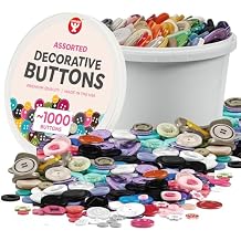 Hygloss 1,000 Approx Assorted Buttons for Crafts - Bulk Button 2 lb Container - Small & Large Buttons for Sewing, Shirts, Clothes, Sorting - Mixed Colorful Decorative Craft Button in Bulk