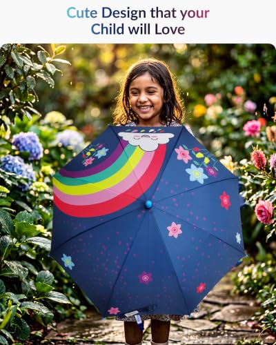 Image of Destinio Umbrella for Kids; Stylish & Cute, Child Safe, 100% Waterproof; Kids Umbrella for Girls, Boys and Baby