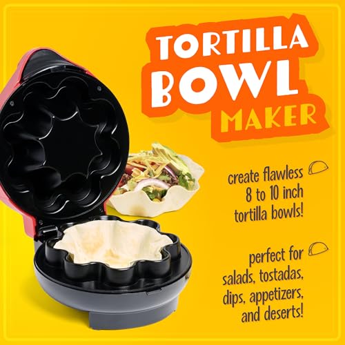image for Nostalgia Taco Tuesday Tortilla Bowl Maker For Baked Taco Bowls, Tosta