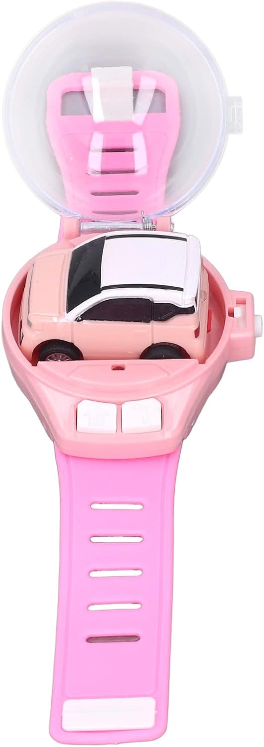 SIXRUN Mini Remote Control Car Watch Toy for Kids, 2.4GHz RC Racing Car with LED Lights, USB Rechargeable, 30m Range, Adjustable Silicone Strap, Birthday Gift for Boys Girls Ages 3+