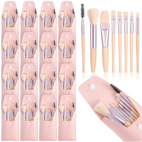 16 Packs Mini Makeup Brushes Travel Set - Each Set Contains 8-Piece Portable Travel Size Makeup...