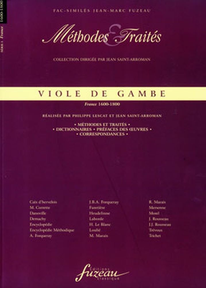 Méthodes & Traités Viole de Gambe : France 1600-1800