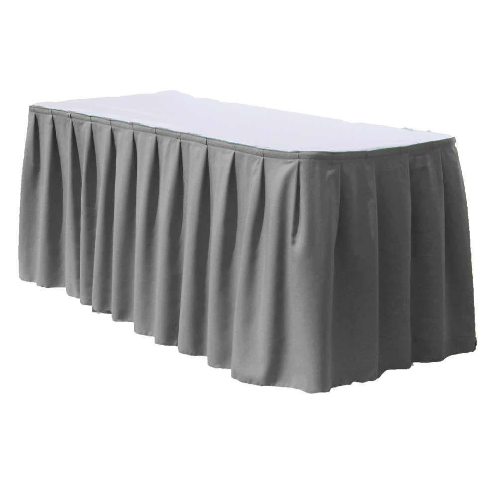KS Linens Polyester Table Skirt 17 Feet (Grey)