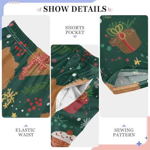 ZZXXB Pomeranian Pine Trees Boys Long Pants Soft Trousers Elastic Waist Kids Lounge Bottoms with Pockets S-XL4