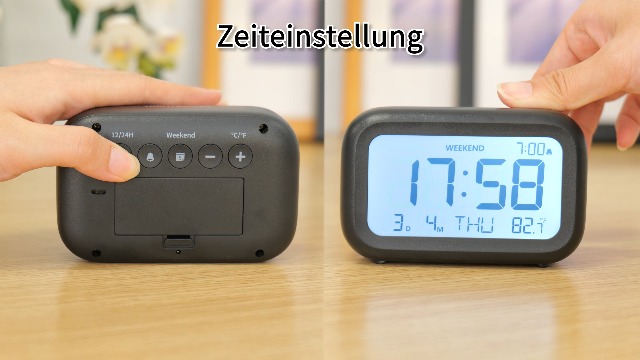 Digitaler Wecker Mit LCD Display – Zeigt Temperatur & Datum, Batteriebetrieben, Mit Snooze & Wochenendmodus