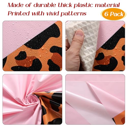 Image of Buryeah Leopard Print Tablecloth 54 x 108'' Leopard Plastic Table Cover Disposable Safari Animal Cheetah Print Party Decorations for Baby Shower Wedding Birthday Party Favors (Pink,3 Pcs)
