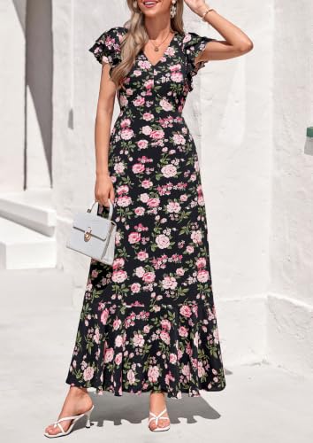 Image of PRETTYGARDEN Womens Summer Boho Floral Maxi Dress