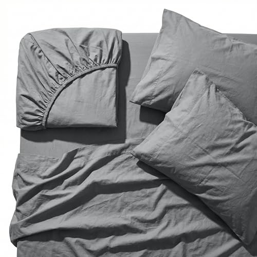 Peru Pima 285 Thread Count Percale Queen Sheet Set - 100% Peruvian Pima Cotton, 4 Piece (Flat...