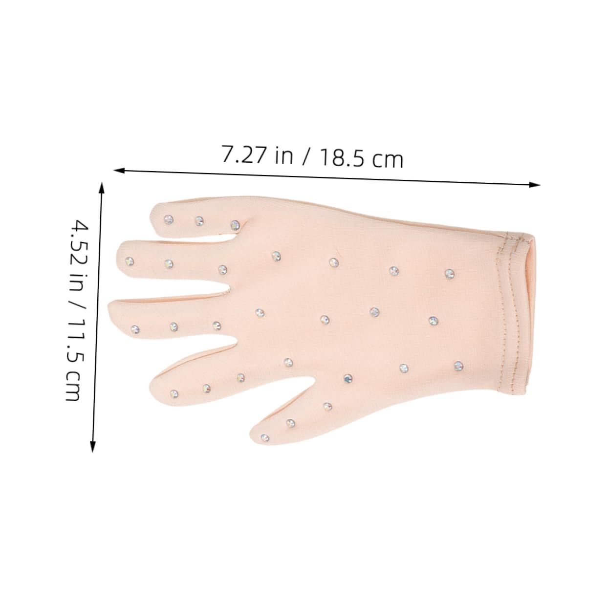 KOMBIUDA 1 Pair Figure Skating Gloves Rhinestones Stage Gloves for Girls Women Ice Dancing Performance Gloves Comfortable and Hand Covers