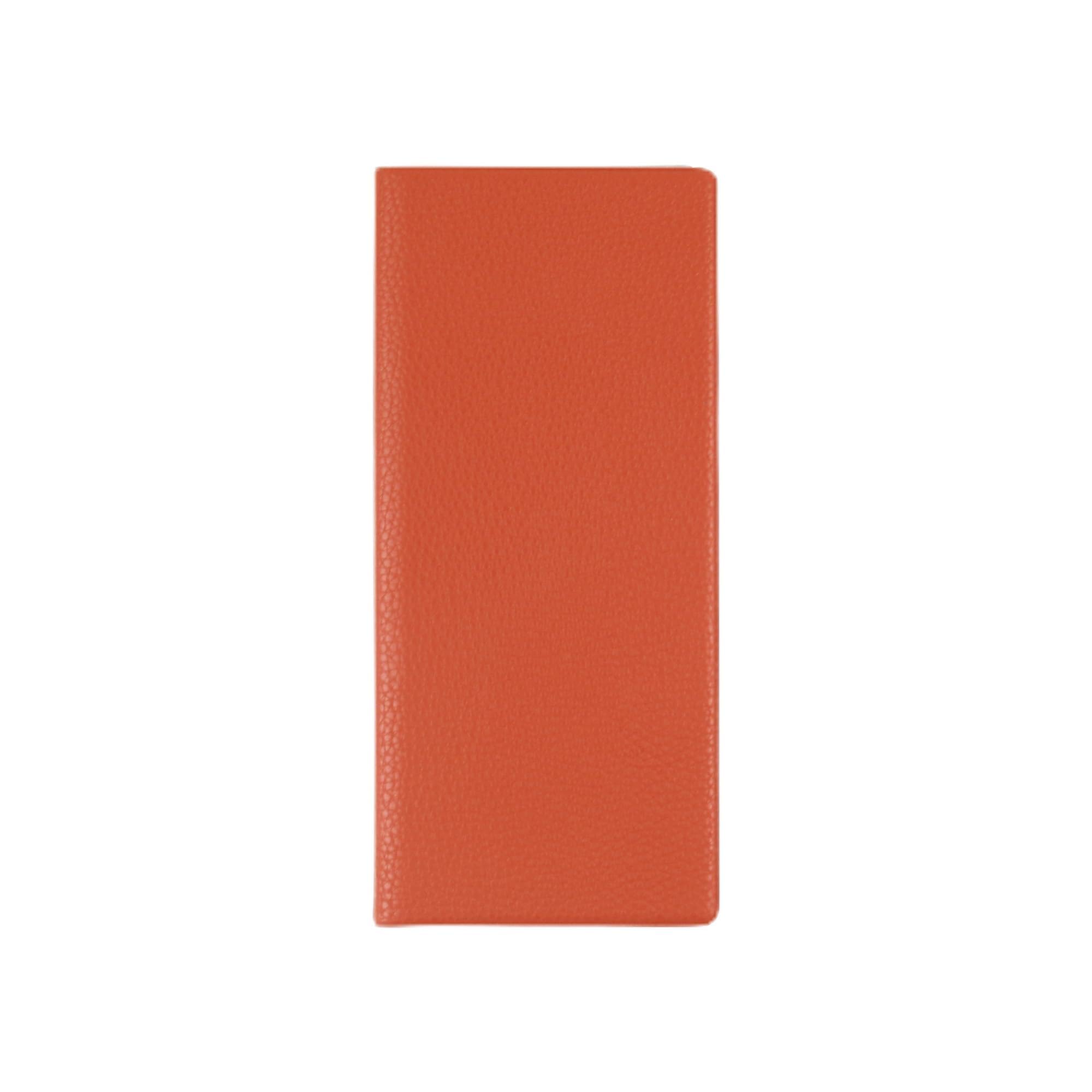 Fenice Long Classic Cover Holder Wallet Case for Travel Essential RFID Blocking Vegan Leather Waterproof (ORANGE)