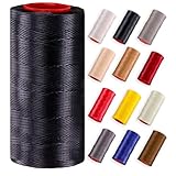 Premium Ledergarn gewachst (250 Meter) – Extra stark & langlebig – Profi Nähgarn für Leder, Outdoor, Polster, Autositze, Segeltücher & robuste DIY Projekte (schwarz)