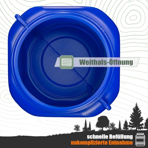 FIXKRAFT Weithalsfass Futtertonne Hund Gärfass Lebensmittelbehälter mit Deckel Kanister Lebensmittelecht Futter Tonne Pferd Mostfass (Blau, 50 Liter)
