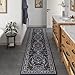 Rugcomf Runner Rug Washable Kitchen Runner 2'x 10' Runner Rug for Entryway Indoor Floral Soft Non-Slip Carpet Runner for Hallways, Kitchen, Laundry, Bedroom, Bathroom(Blue)