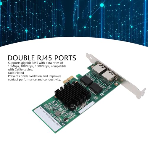 Yoidesu PCI Express Network Card, Dual RJ45 Ports 1Gbps Gigabit Ethernet Adapter with 82575 Chipset for Wins 11 10 8.1 7 Server miniatura 2