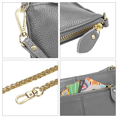 Image of Uromee Wristlet Wallet Clutch Purses for Women Genuine Leather Crossbody Bag Handbag with Detachable Shoulder Chain