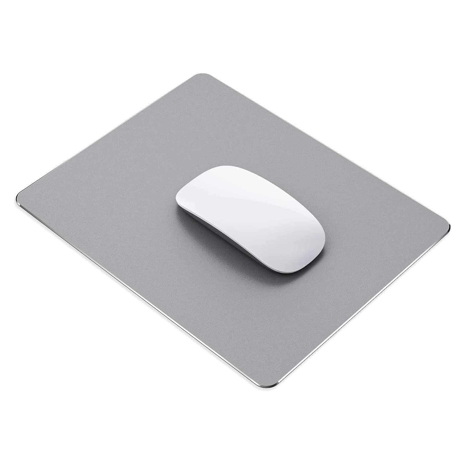 Aluminum Mouse Pad, Double-Sided Mousepad Smooth Ultra-Thin Waterproof. Suitable for Office, Games, Fast Precise Control Laptop (Gray, 8.7x7.1in)